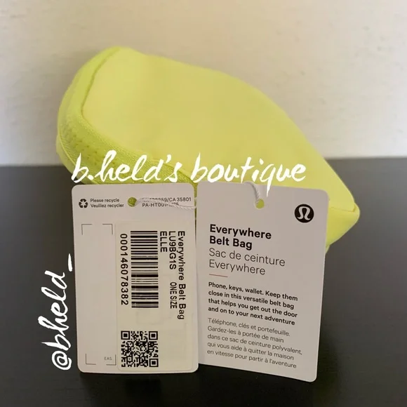 lululemon Everywhere Belt Bag in Electric Lemon with Silver Zipper (1L) New NWT - Picture 6 of 16